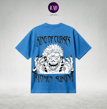 Sukuna "King of Curses" Blue Streetwear Tee.