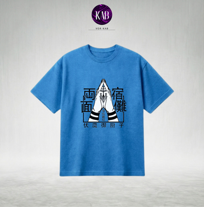 Sukuna "King of Curses" Blue Streetwear Tee.