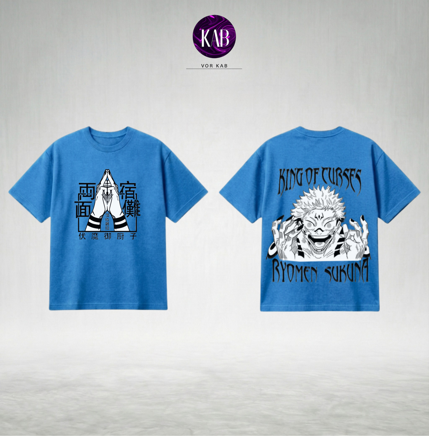 Sukuna "King of Curses" Blue Streetwear Tee.
