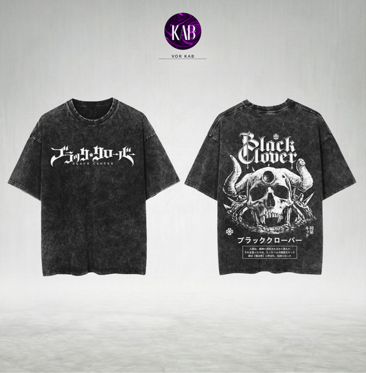 Black Clover: Dark Grimoire Acid Wash T-Shirt